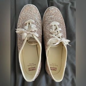 Keds x Kate Spade gold glitter sneakers 10w.